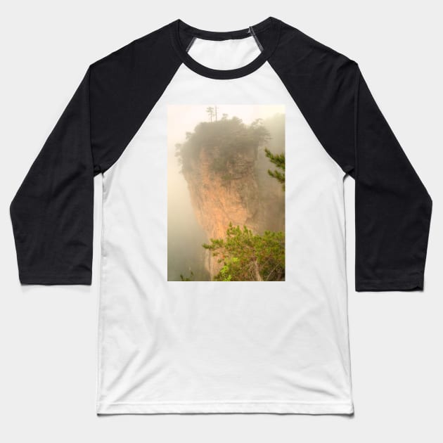 Heaven Pillar in the fog Baseball T-Shirt by Michaelm43